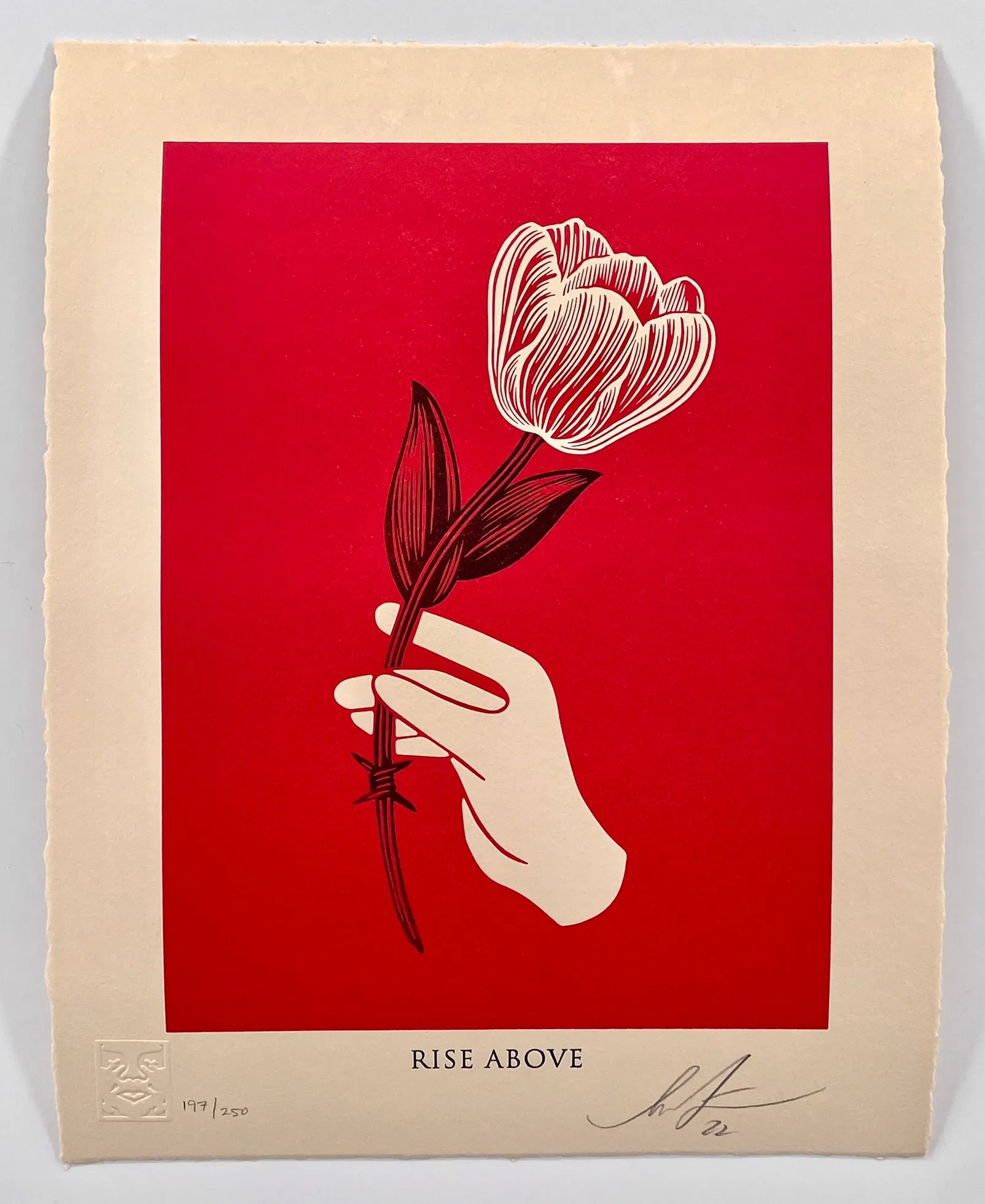 Rise Above Barbwire Flower (Red)