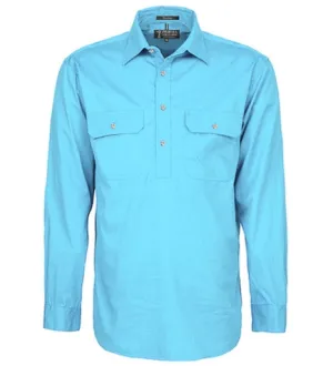 Ritemate Men's Closed Front Long Sleeve Shirt - Cornflower