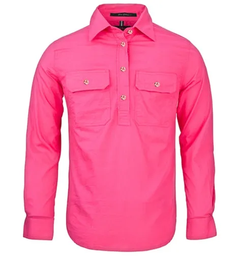 Ritemate Womens Closed Front Long Sleeve Shirt - 10 Colours