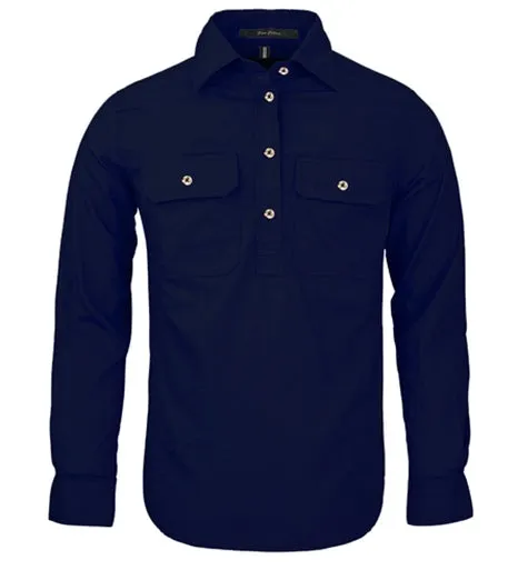 Ritemate Womens Closed Front Long Sleeve Shirt - 10 Colours