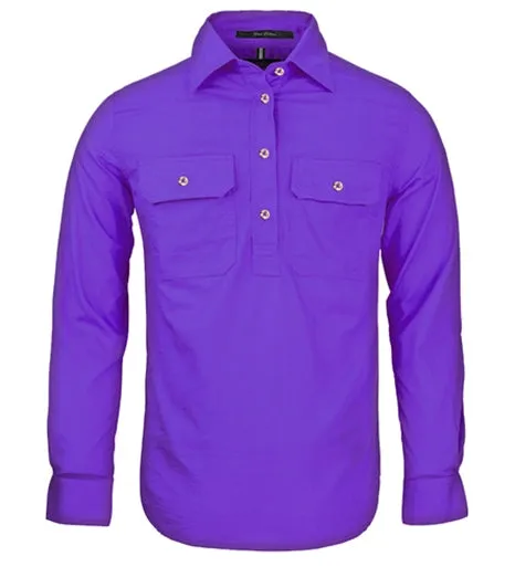 Ritemate Womens Closed Front Long Sleeve Shirt - 10 Colours