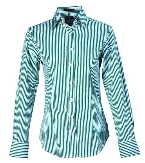 Ritemate Womens Long Sleeve Stripe Shirt - 6 Colours