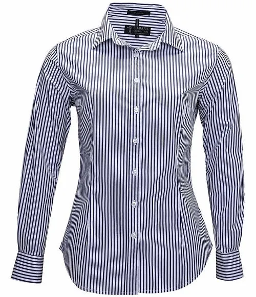 Ritemate Womens Long Sleeve Stripe Shirt - 6 Colours