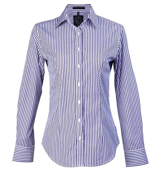 Ritemate Womens Long Sleeve Stripe Shirt - 6 Colours