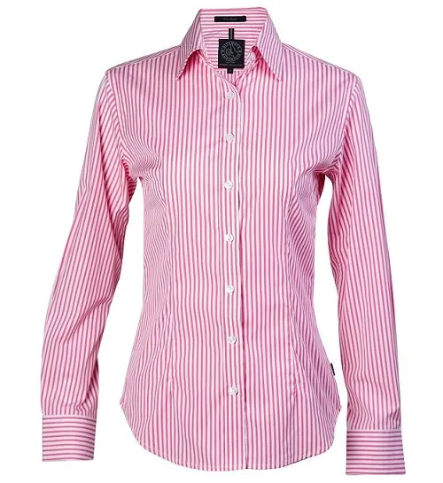 Ritemate Womens Long Sleeve Stripe Shirt - 6 Colours