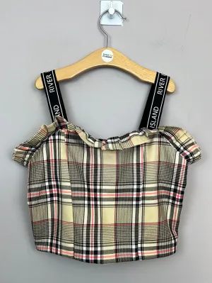River Island Tan Check Top 11-12y
