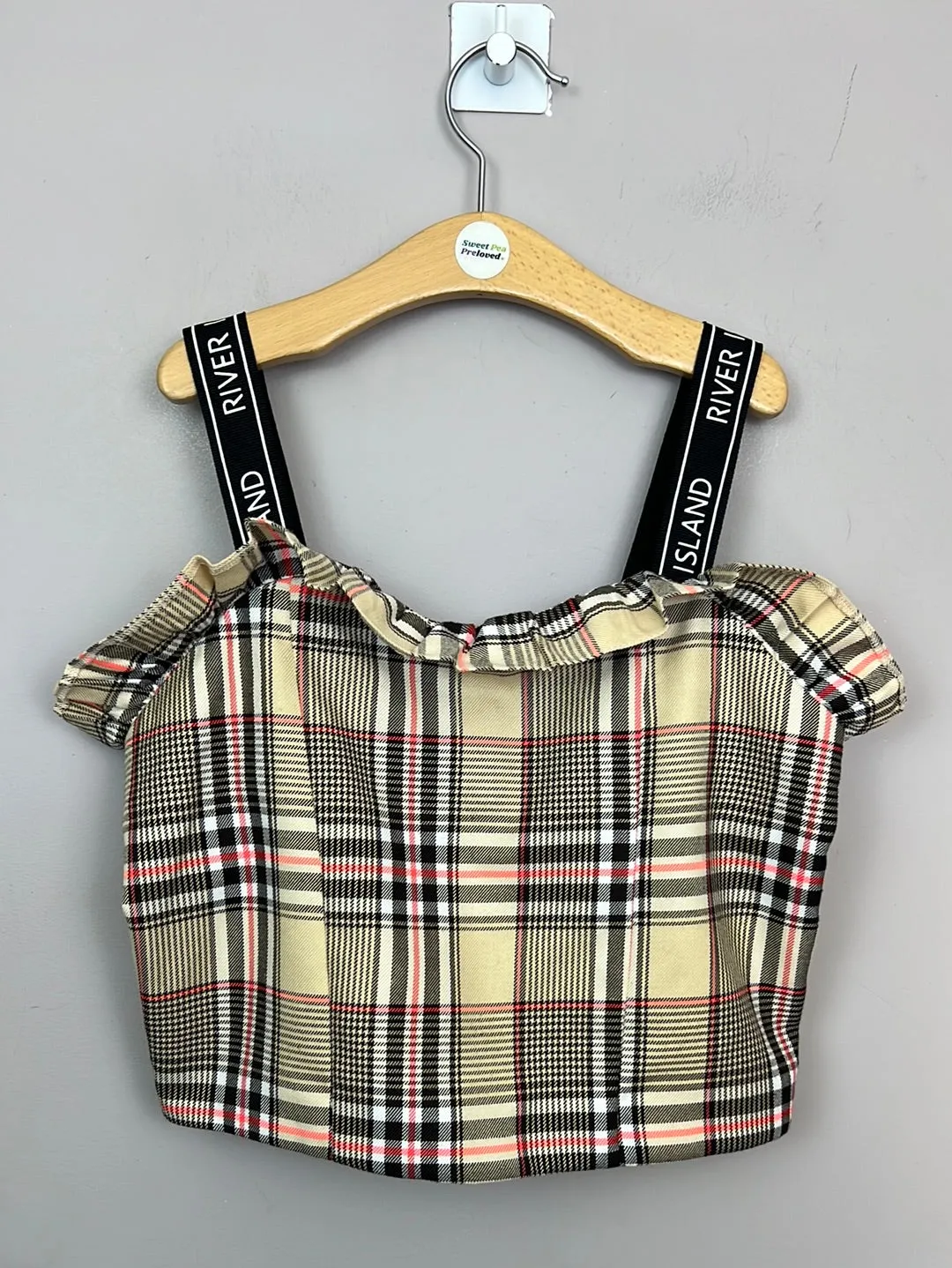 River Island Tan Check Top 11-12y