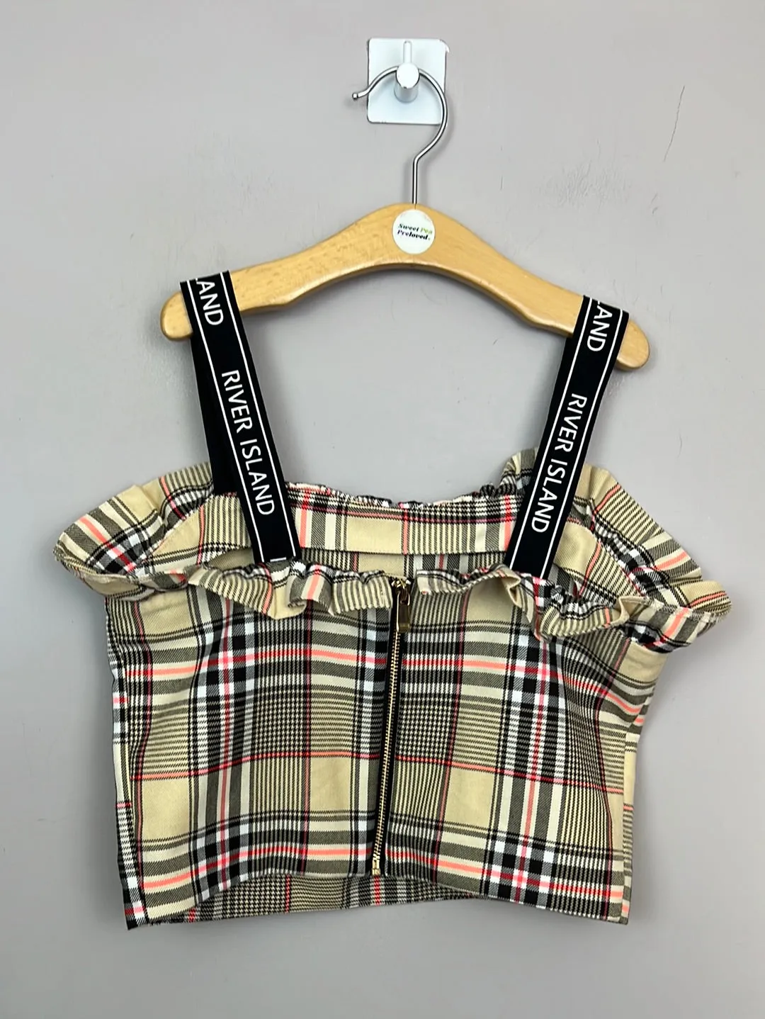 River Island Tan Check Top 11-12y