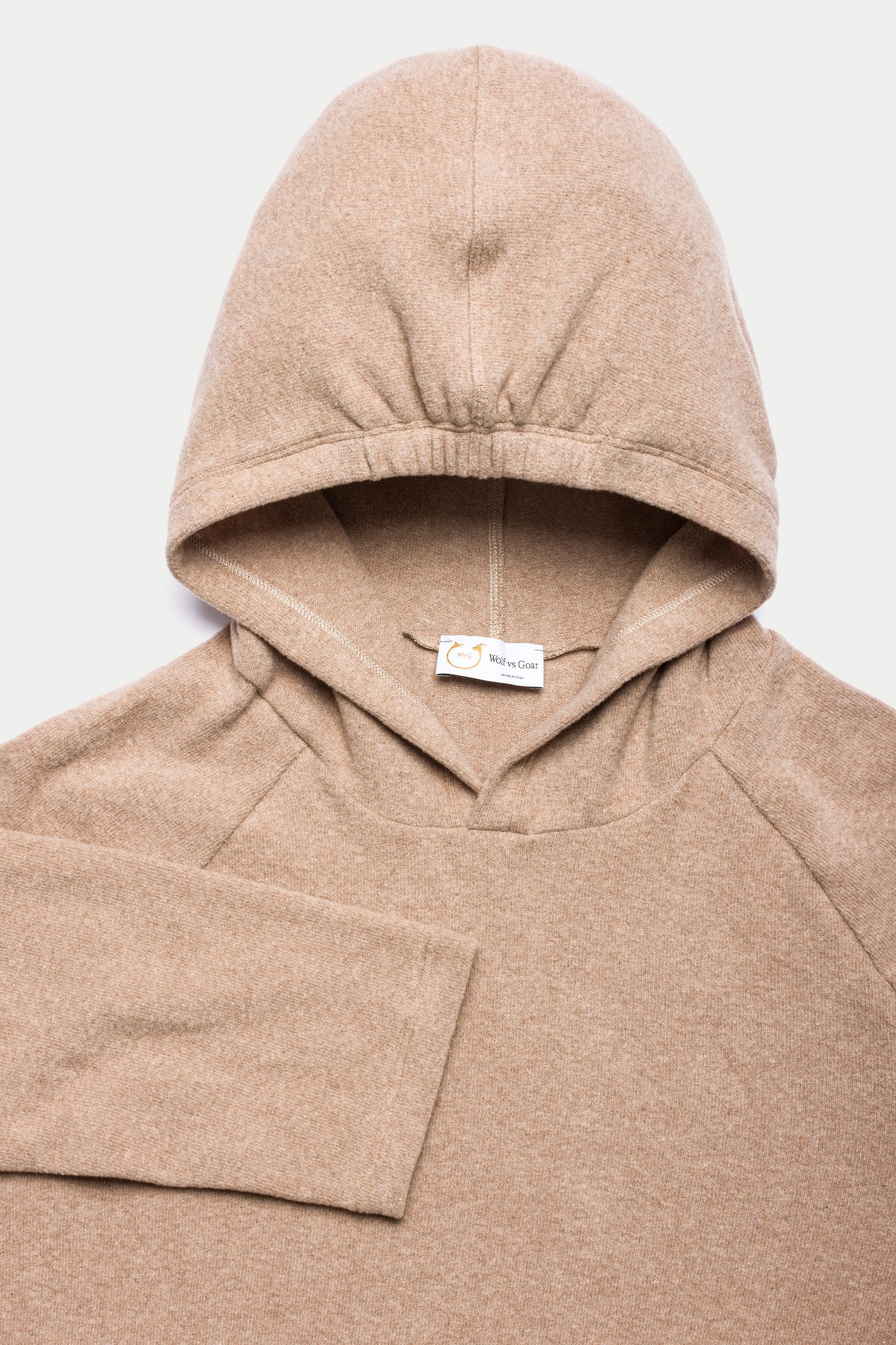 Rocco Brushed Cotton Hoodie Beige