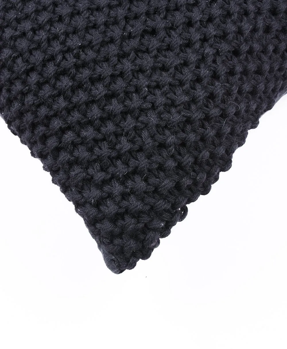 Roma Cotton Pillow - Black