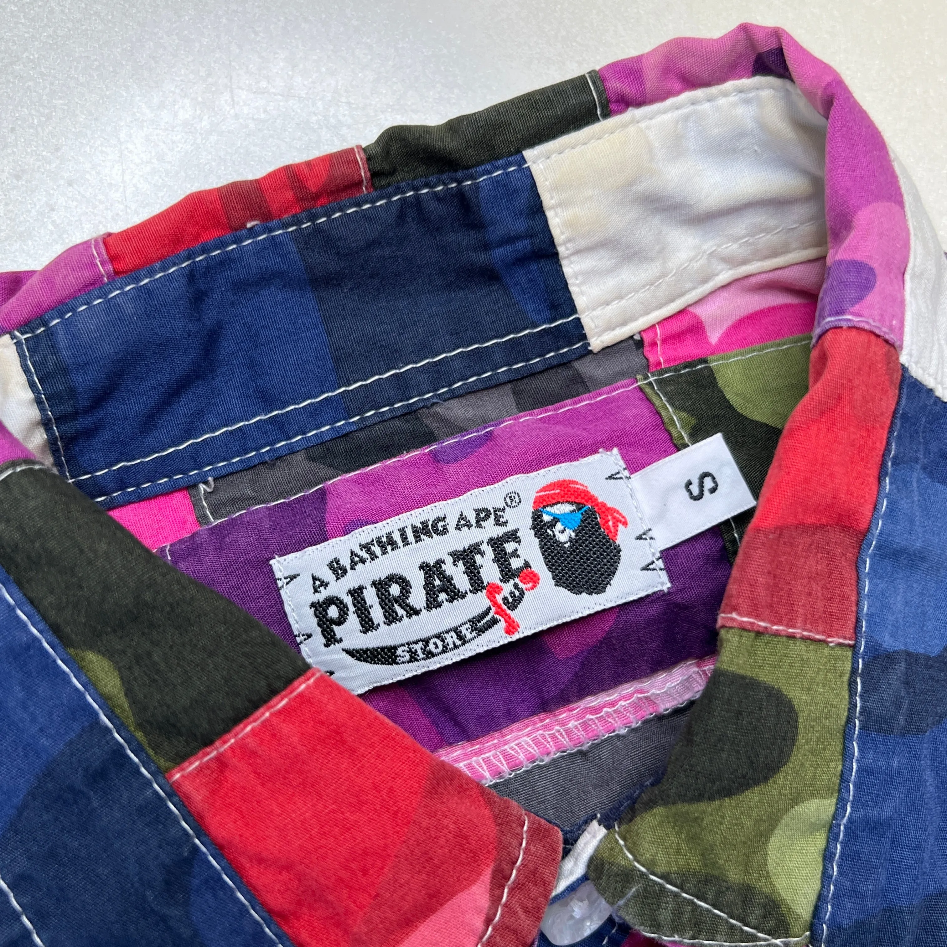 [S] Bape Crazy Camo Checker Button Up