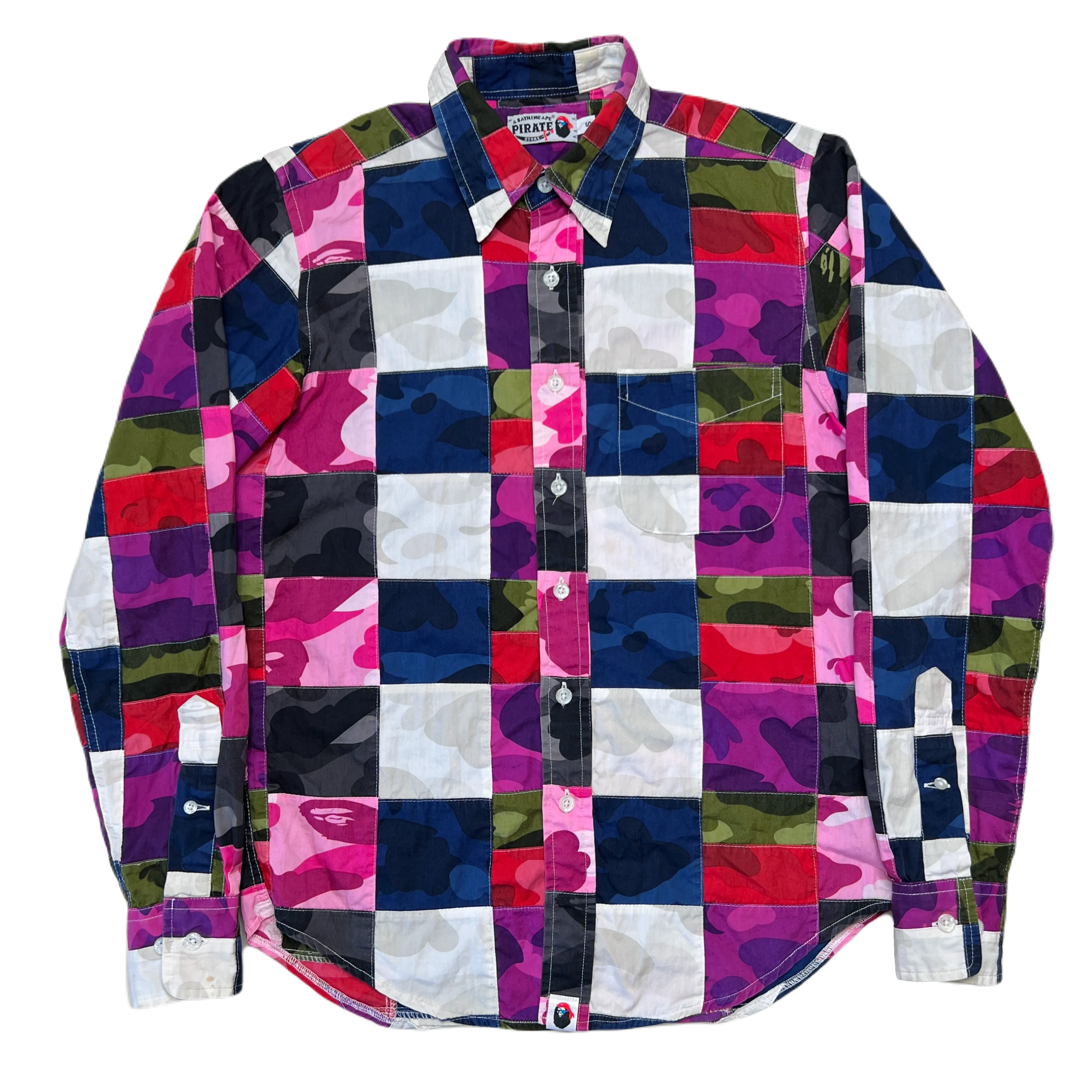 [S] Bape Crazy Camo Checker Button Up