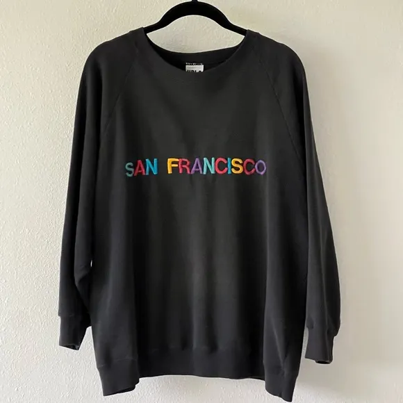 San Francisco Vintage HRLA rainbow embroidered sweatshirt made in USA