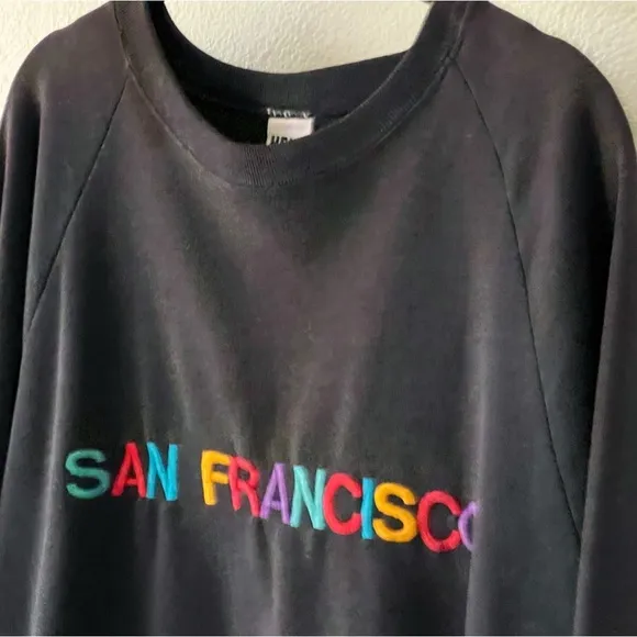 San Francisco Vintage HRLA rainbow embroidered sweatshirt made in USA