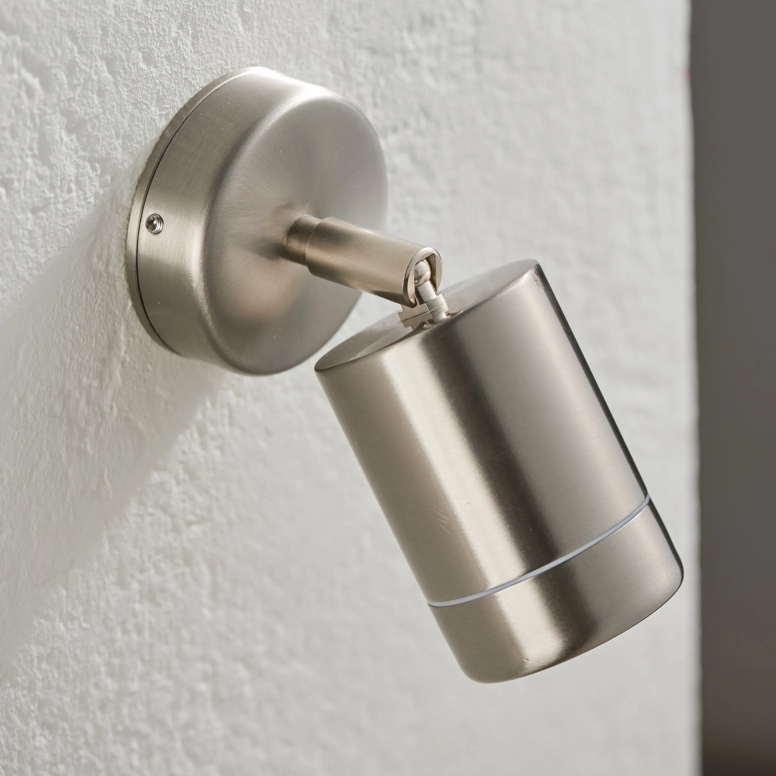 Saxby 14017 Atlantis 1lt Spot IP65 7W Marine grade brushed stainless steel & clear glass 7W LED GU10 (Required)