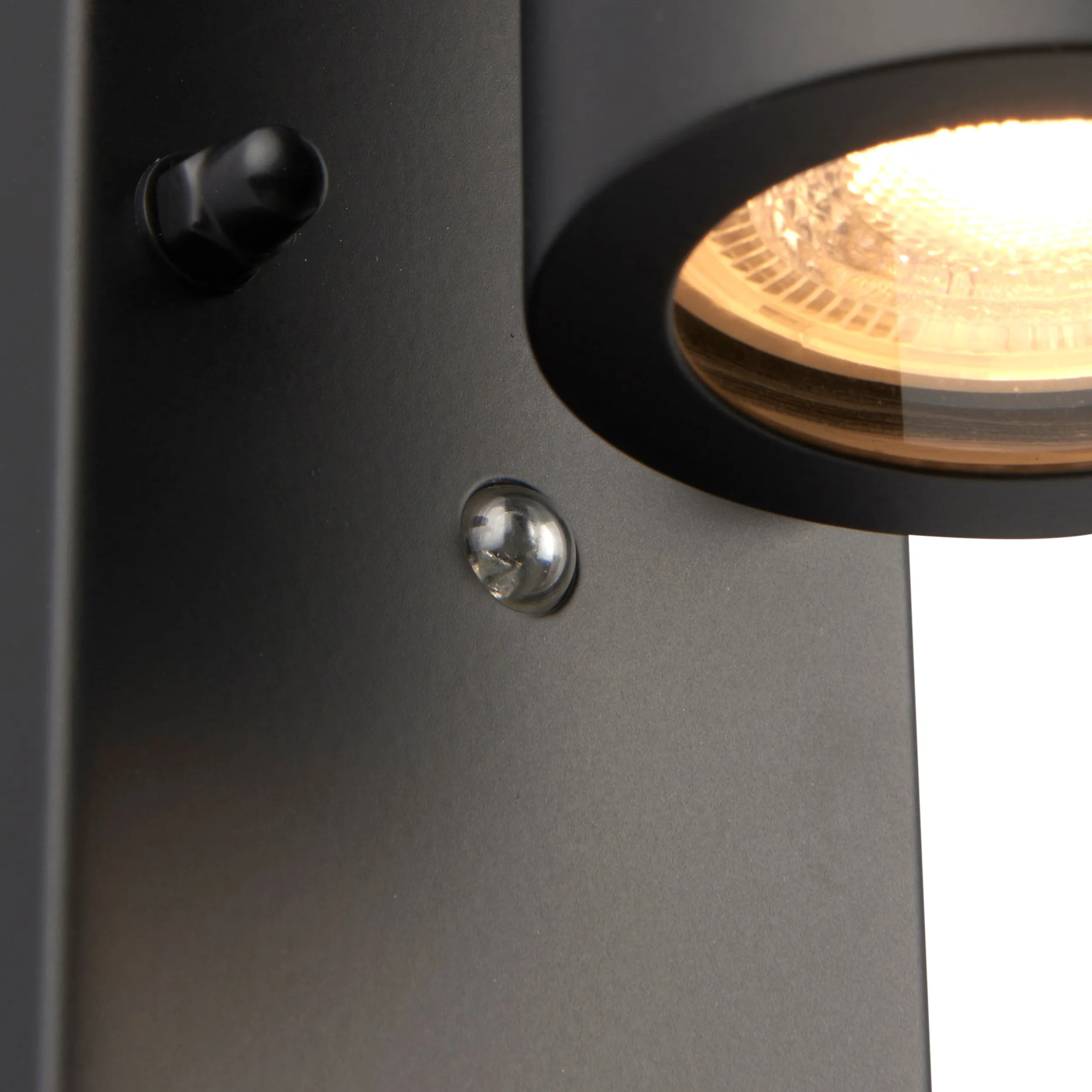 Saxby 95555 Palin photocell IP44 7W Matt black paint & clear glass 2 x 7W LED GU10 (Required)