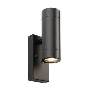 Saxby 95555 Palin photocell IP44 7W Matt black paint & clear glass 2 x 7W LED GU10 (Required)