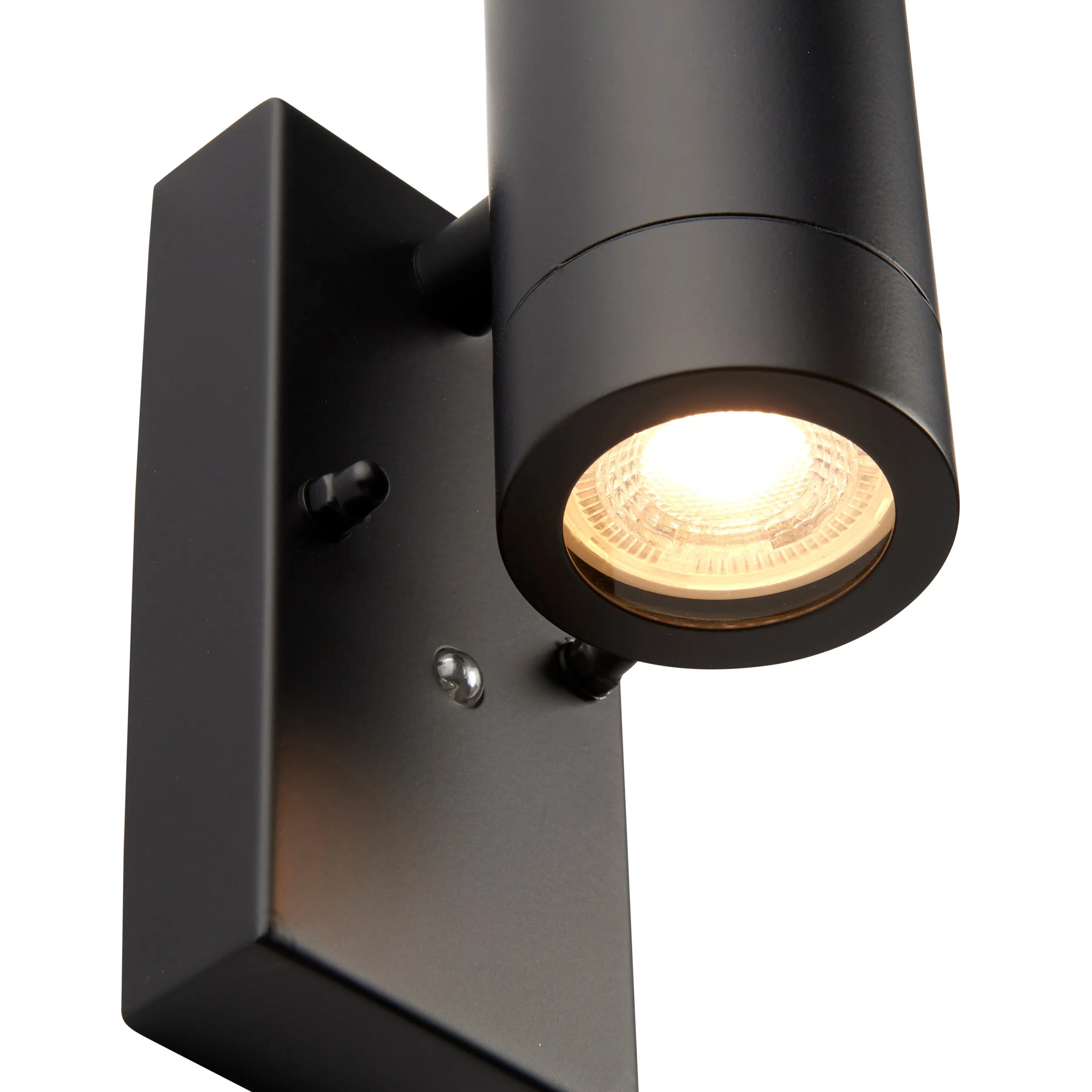 Saxby 95555 Palin photocell IP44 7W Matt black paint & clear glass 2 x 7W LED GU10 (Required)