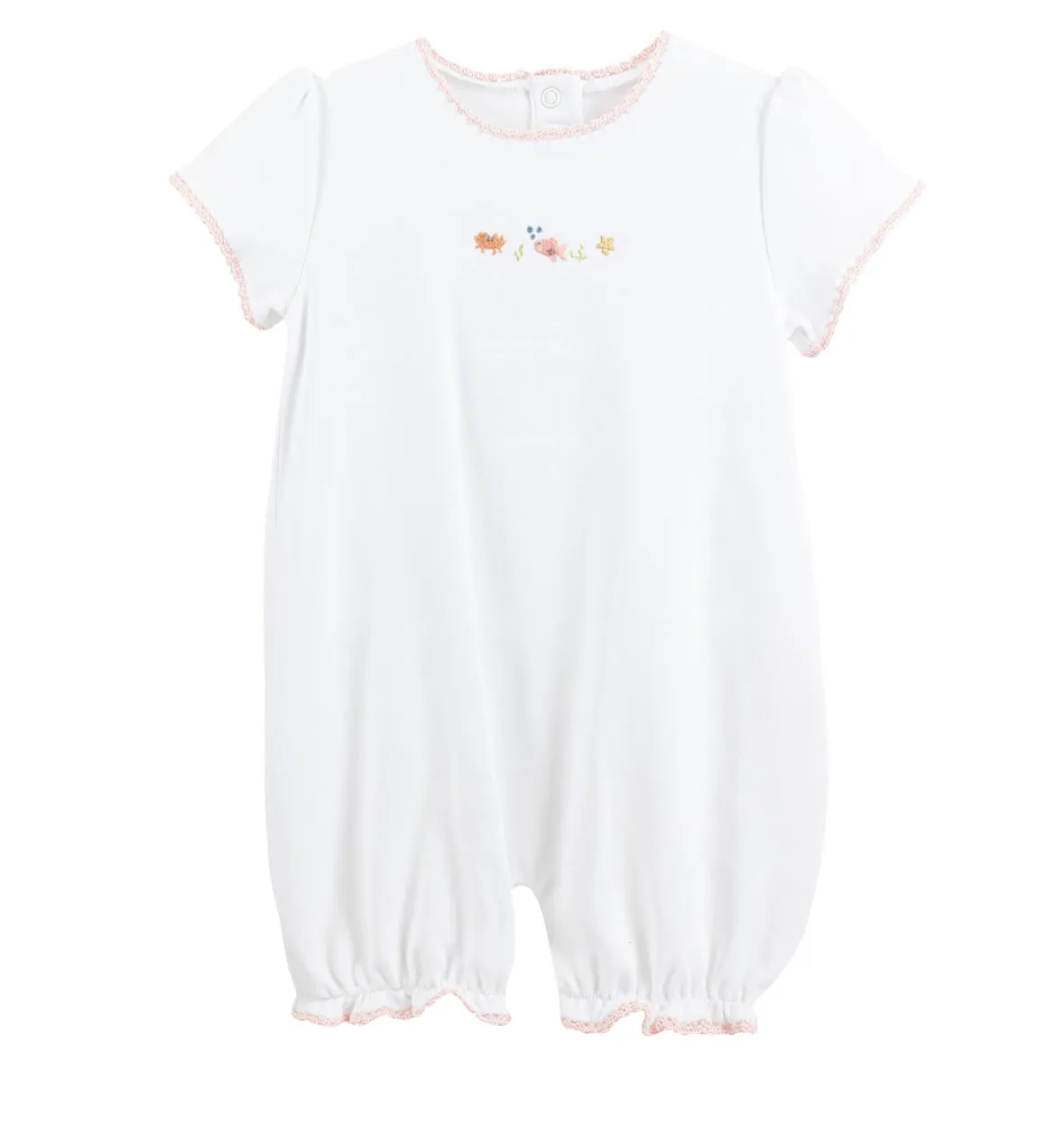 Sea Friends Romper with Crochet Trim
