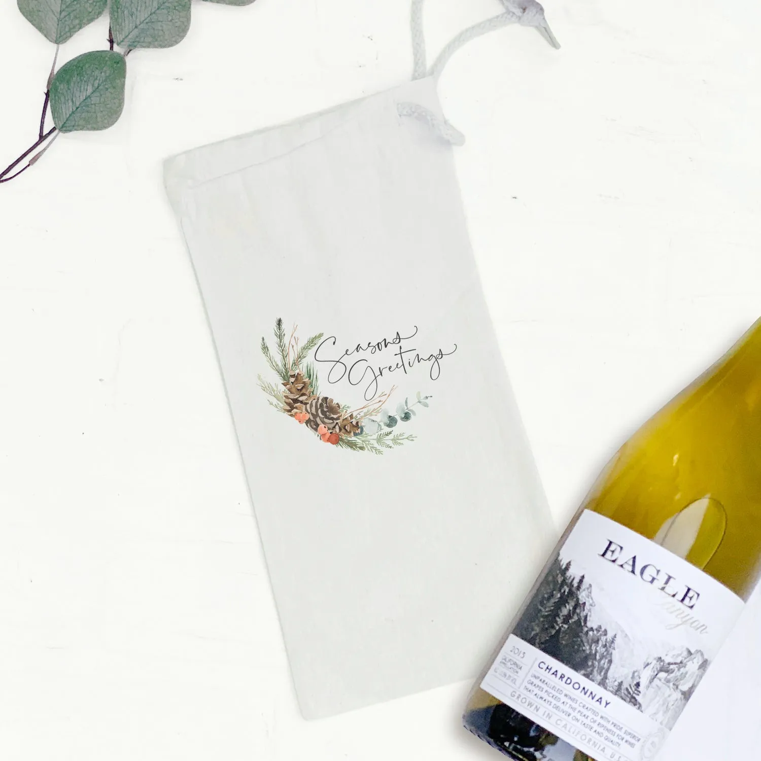 Seasons Greetings Swag - Canvas Wine Bag