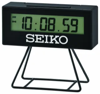 Seiko Marathon Sports Digital LCD Display Alarm Clock Limited Edition Black Small QHL092K