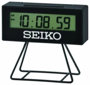 Seiko Marathon Sports Digital LCD Display Alarm Clock Limited Edition Black Small QHL092K