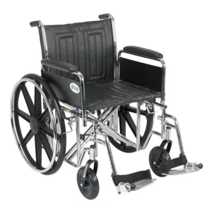 Sentra EC Heavy Duty Wheelchair, Detachable Full Arms, Swing away Footrests, 20" Seat - 1 Each