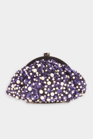 Sequins Pearl Coin Purse in Purple