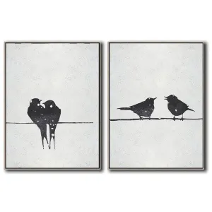Set of 2 Minimal Bird Art S160