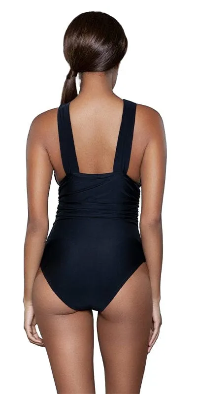 Sexy Hailey Wide Crossover Strap Ruched Swimsuit