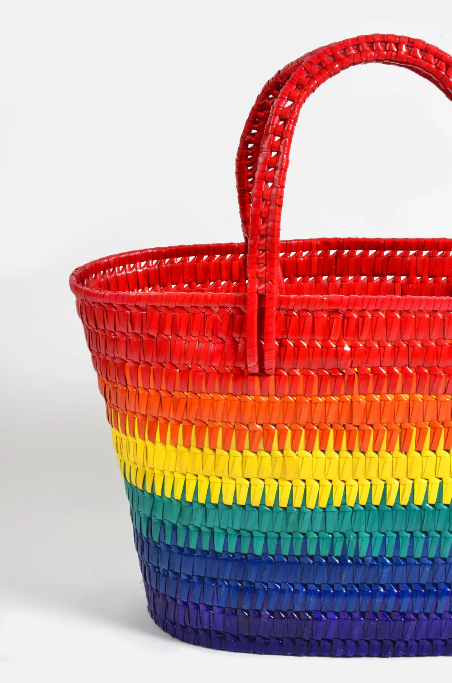 Shopper in Pride Colors, Natural Sundried - Palmera Leaf, Lacquer Finish