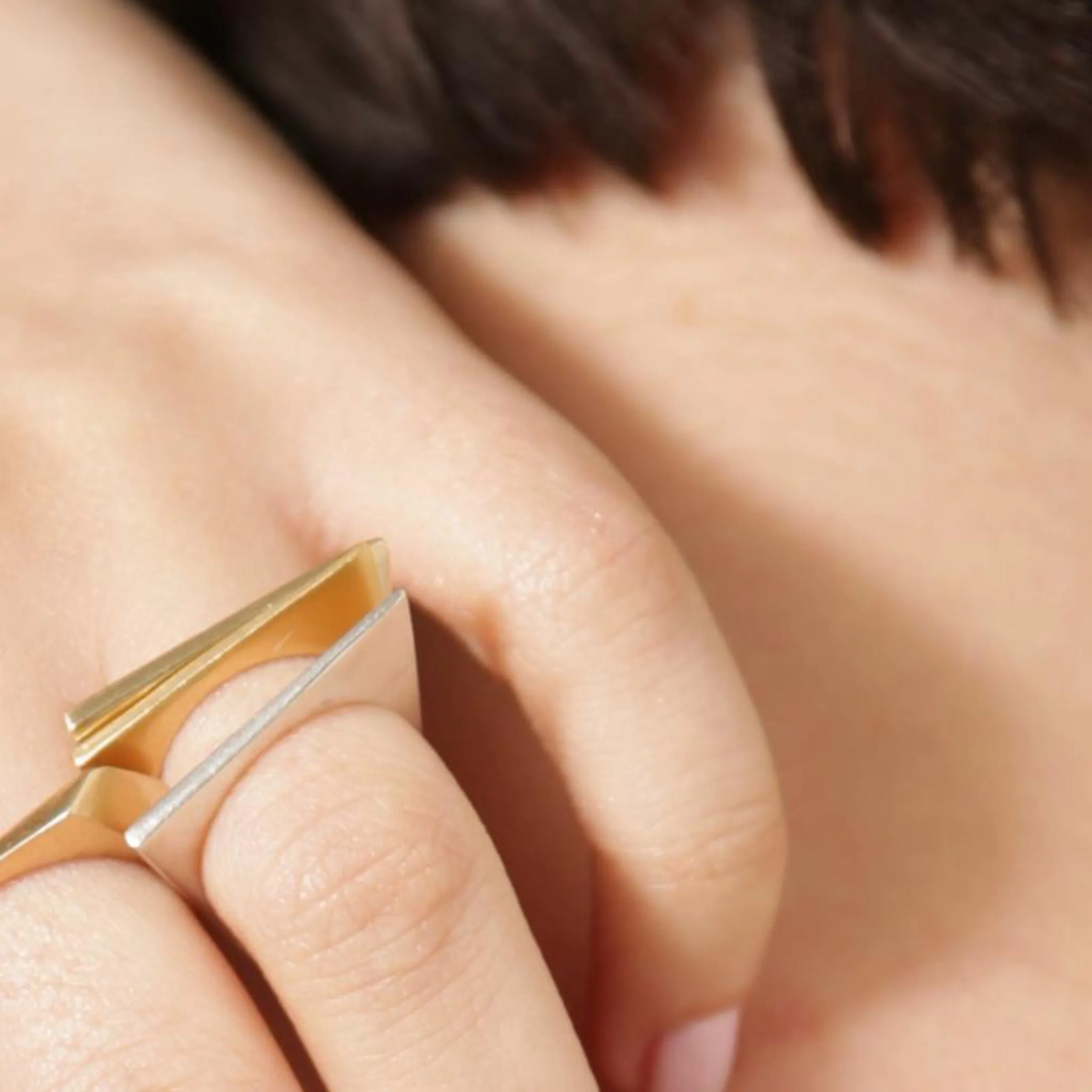 Silver Geometric Triangular Ring