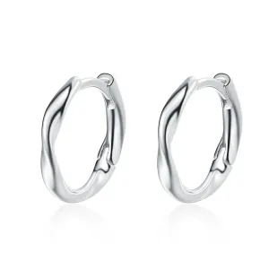 Silver-Plated Wave Huggie Earring