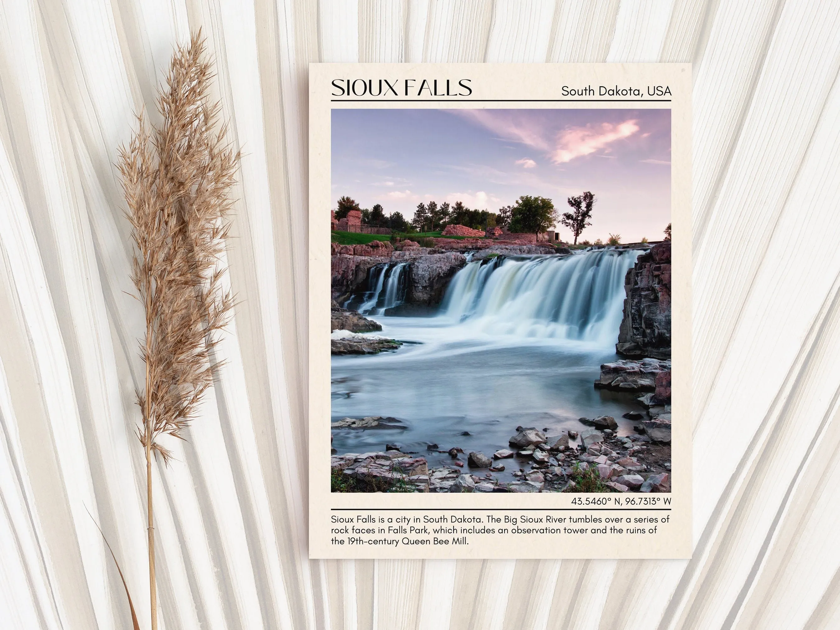 Sioux Falls Minimal Wall Art, South Dakota, USA