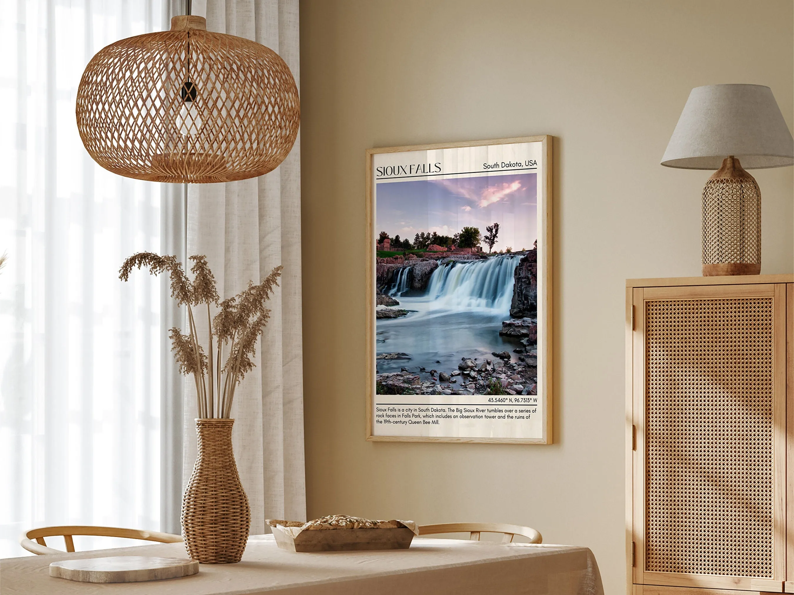 Sioux Falls Minimal Wall Art, South Dakota, USA
