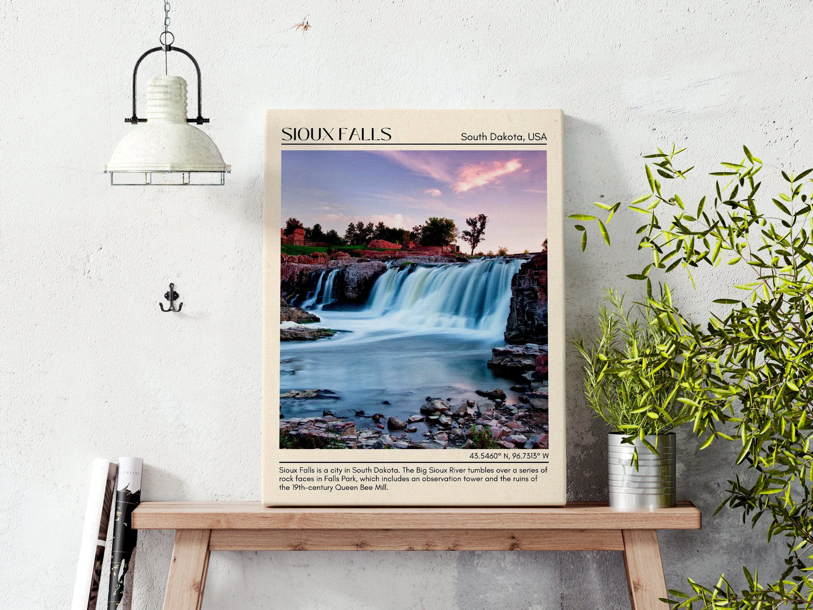 Sioux Falls Minimal Wall Art, South Dakota, USA