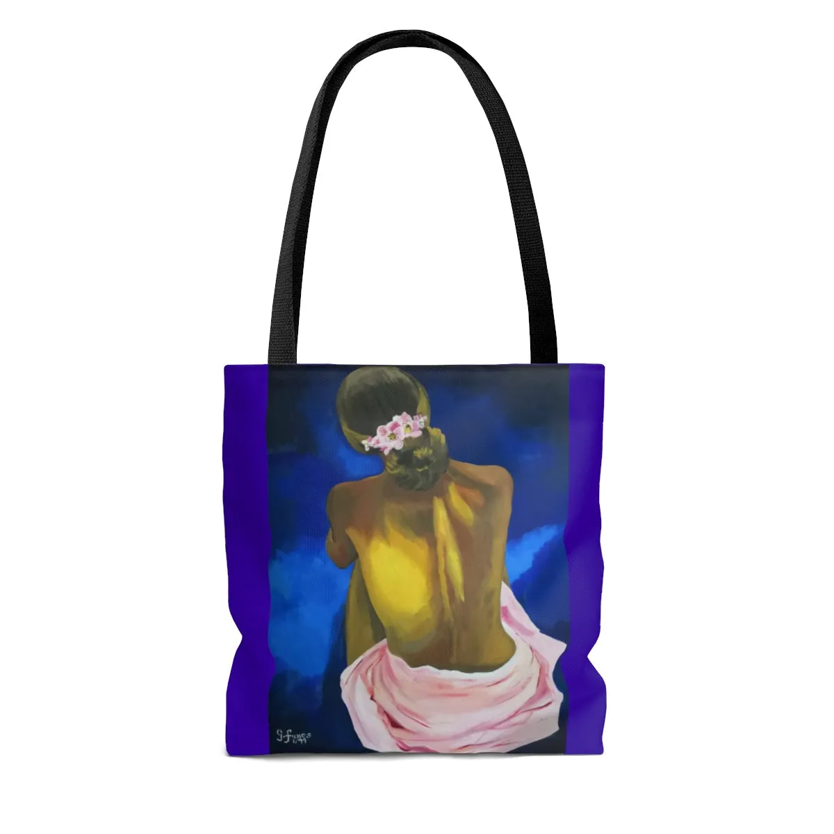 Sitting woman by Gina AOP Tote Bag