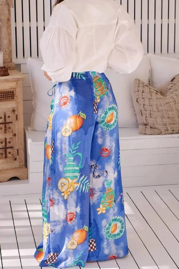 Sky Graffiti Print Two Piece Set