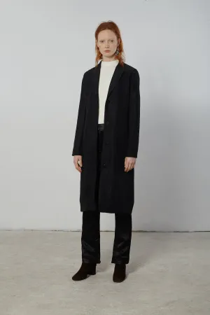 Slit Back Duster with Ring Carabiner - Black