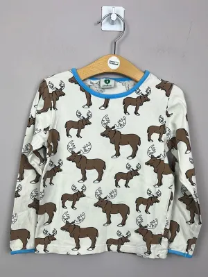 Smafolk Cream Moose Long sleeve t-shirt 5-6y