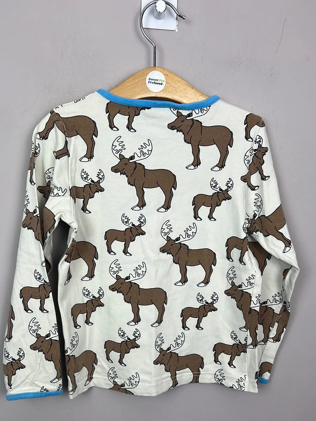Smafolk Cream Moose Long sleeve t-shirt 5-6y