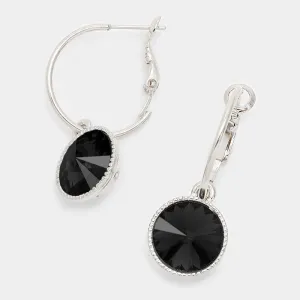 Small Black Austrian Crystal Dangle Earrings | 291516