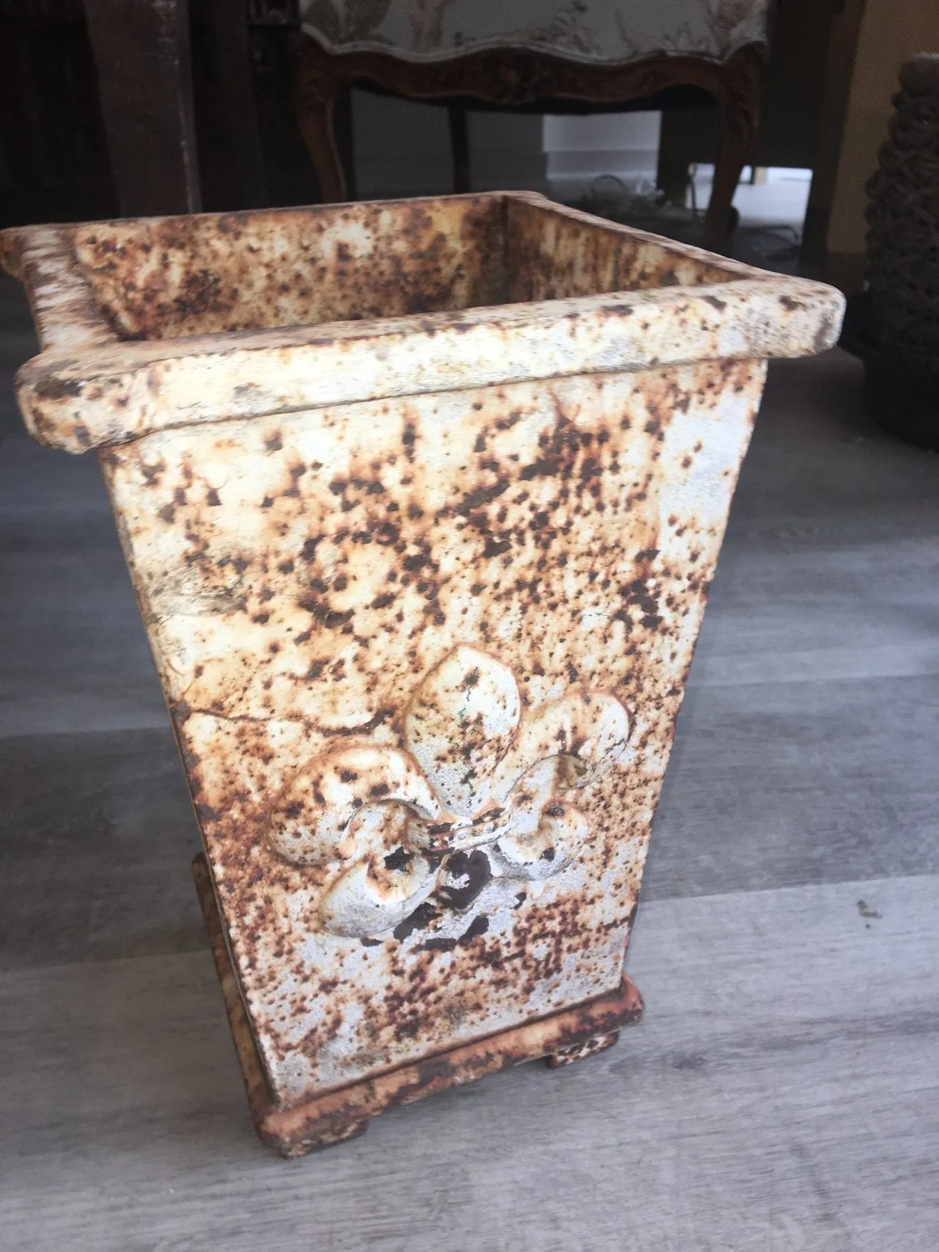 Small Iron 19th Century French Planter - Fleur-de-Lis