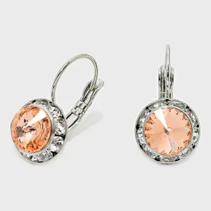Small Peach Austrian Crystal Stud Earrings | 0.5" | 186274