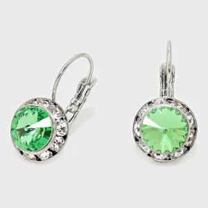 Small Peridot Austrian Crystal Stud Earrings | 0.5" | 186283