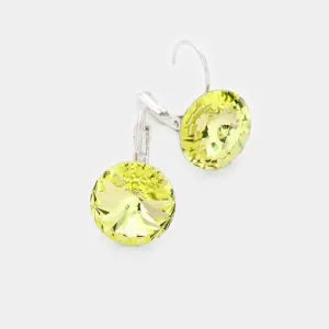 Small Yellow Genuine Austrian Crystal Drop Earrings | 0.4" x 0.8" | 373341