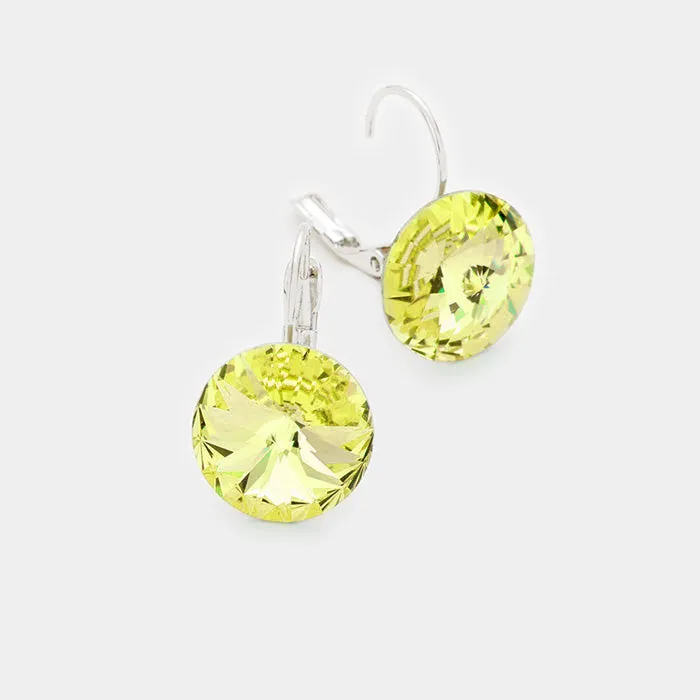 Small Yellow Genuine Austrian Crystal Drop Earrings | 0.4" x 0.8" | 373341
