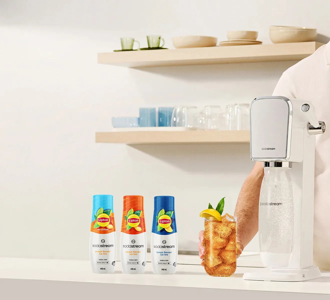 SodaStream 440ml Soda Mix Lipton Ice Tea Peach Flavour Syrup- Makes About 9L Soda
