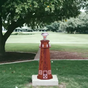 Solar Cedar Wooden Lighthouse - 3 Feet Tall