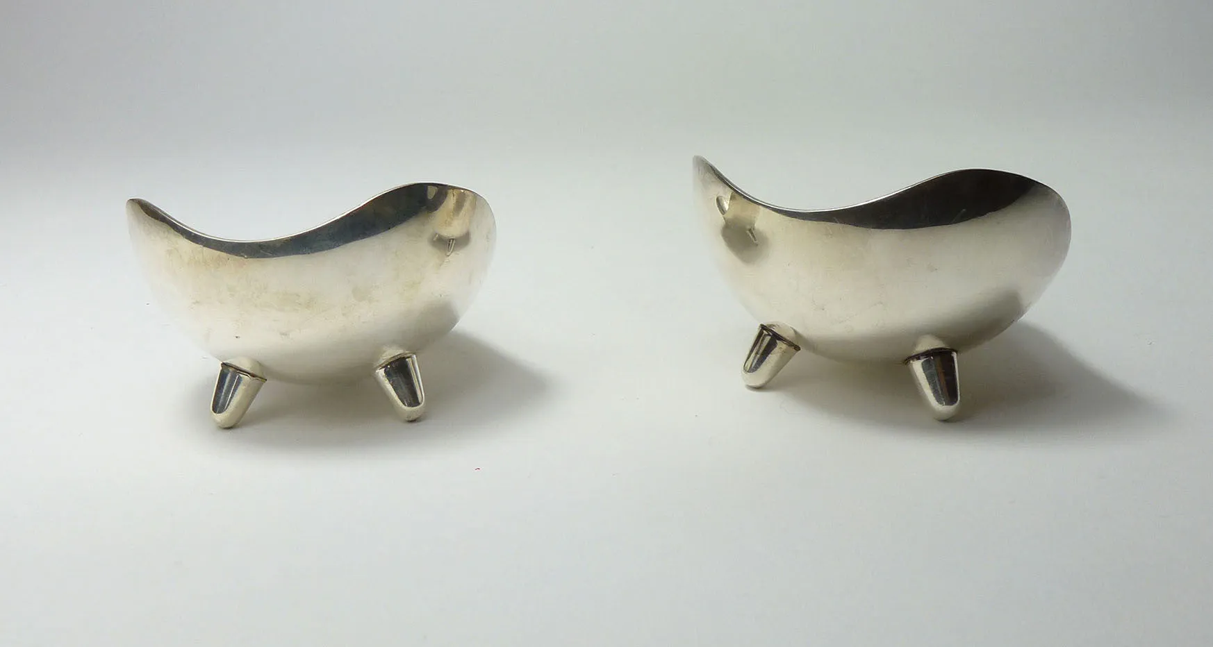 SOLD Danish Mid Century Modern Stainless Steel Candlesticks 1960s
